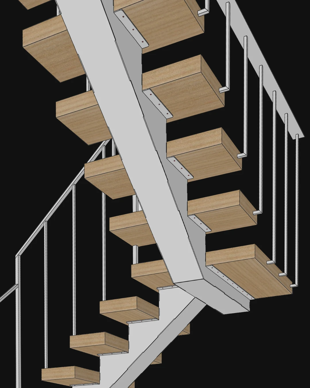 modelowanie wezlow konstrukcyjnych schodów 3d