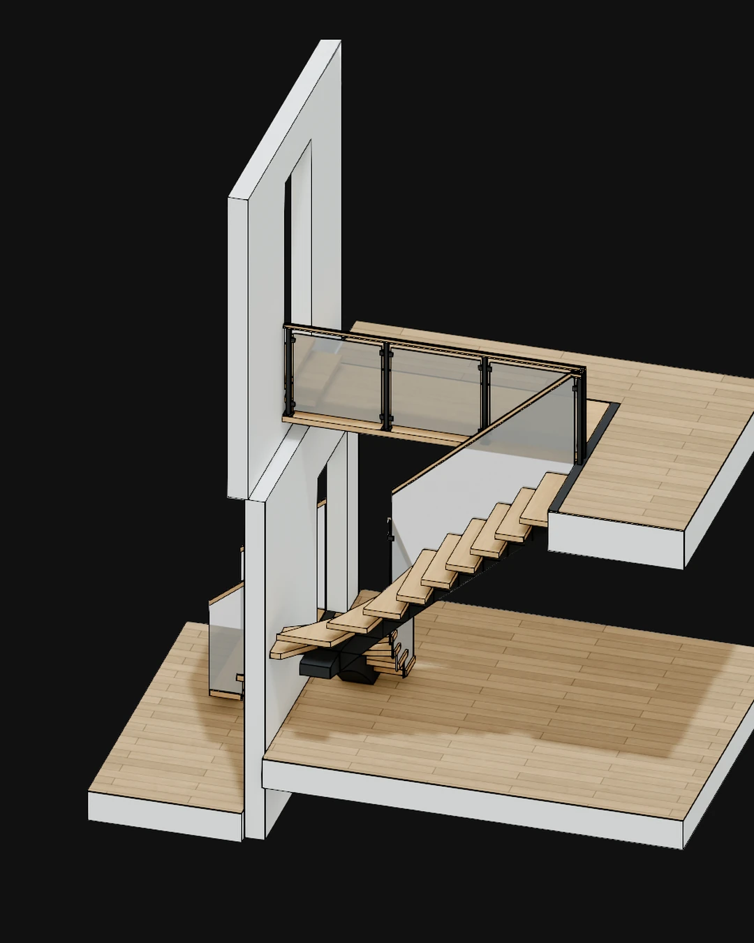 projektowanie schodow loftowych konstrukcja stalowa 3d